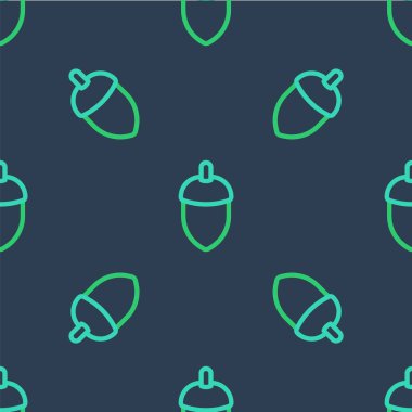 Çizgi palamudu simgesi mavi arka planda izole edilmiş kusursuz desen. Vektör