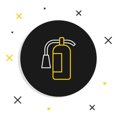 Beyaz arka planda izole edilmiş çizgi yangın söndürme ikonu. Renkli taslak konsepti. Vektör