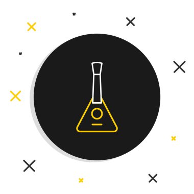 Beyaz zemin üzerinde çizgi müzik aleti balalaika simgesi izole edildi. Renkli taslak konsepti. Vektör