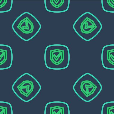 Çizgi Kalkanı simgesi mavi arkaplanda izole edilmiş. Sigorta konsepti. Gardiyan. Güvenlik, güvenlik, koruma, gizlilik kavramı. Vektör