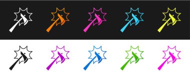 İtfaiyeci baltası simgesini siyah beyaz arkaplanda izole et. Yangın baltası. Vektör.