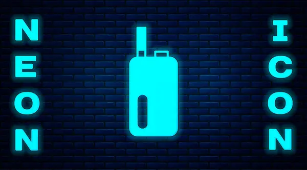 Glowing Neon Electronic Cerutu Icon Isolated Brick Wall Background Vape - Stok Vektor