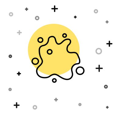 Beyaz arkaplanda siyah çizgi boyası ikonu izole edildi. Rastgele dinamik şekiller. Vektör