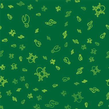 Istakoz ya da yengeç pençesi, Ahtapot ve Yılan Balığı 'nı pürüzsüz bir kalıba sokun. Vektör