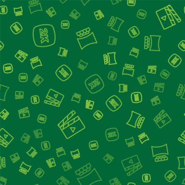 2k Ultra HD, Movie clapper ve Cinema oditorium 'u ekranı pürüzsüz bir şekilde ayarlayın. Vektör