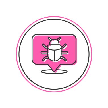 Doldurulmuş ana hatlar sistemi hata konsepti simgesi beyaz arkaplanda izole edildi. Kod hatası konsepti. Sistemde hata var. Böcek araması. Vektör