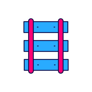 Demiryolu ana hatlarıyla doldurulmuş, demiryolu ikonu beyaz arka planda izole edilmiş. Vektör