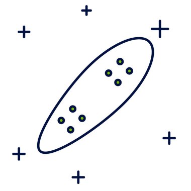 Doldurulmuş Longboard ya da kaykay kruvazörü simgesi beyaz arkaplanda izole edilmiş. Olağanüstü bir spor. Spor malzemeleri. Vektör