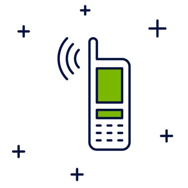 Beyaz arkaplanda izole edilmiş ücretsiz kablosuz bağlantı ikonu ile Smartphone ana hatlarıyla dolduruldu. Kablosuz teknoloji, kablosuz bağlantı, kablosuz ağ. Vektör