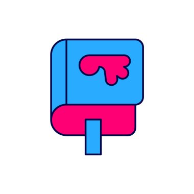 Beyaz arka planda izole edilmiş ana hatlı Viking kitap simgesi. Vektör