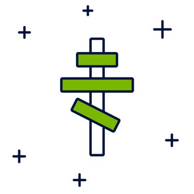 Doldurulmuş Hristiyan haç simgesi beyaz arkaplanda izole edildi. Kilise haçı. Vektör