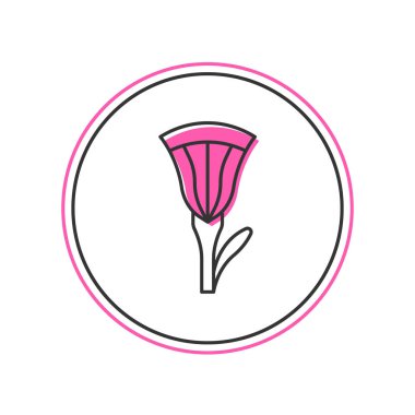 Beyaz arka planda izole edilmiş ana hatlı Mısır nilüfer ikonu. Vektör