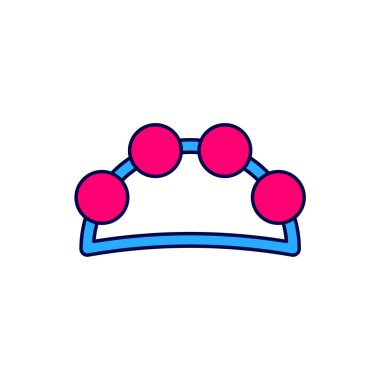 Ana hatlarıyla doldurulmuş müzikal enstrüman perküsyon tef, beyaz arkaplanda metal plaka simgesi var. Vektör