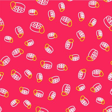 Line Water sensör simgesi kırmızı arkaplanda izole edilmiş kusursuz desen. Vektör