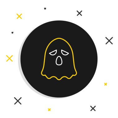 Hat Hayalet simgesi beyaz arkaplanda izole edildi. Mutlu Cadılar Bayramı Partisi. Renkli taslak konsepti. Vektör