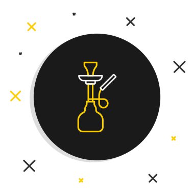 Nargile çizgisi simgesi beyaz arkaplanda izole edildi. Renkli taslak konsepti. Vektör