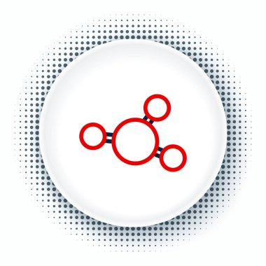 Molekül simgesi beyaz arkaplanda izole edildi. Kimya moleküllerinin yapısı, fen öğretmenlerinin yenilikçi eğitim posteri. Renkli taslak konsepti. Vektör