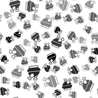 Siyah kızarmış hindi ya da tavuk ikonu beyaz arka planda izole edilmiş pürüzsüz desen. Vektör