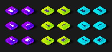 Eski anahtarı, güvenli kombinasyon kilidini, anahtarı, kilidi, şifre korumasını ve simgeyi ayarla. Vektör