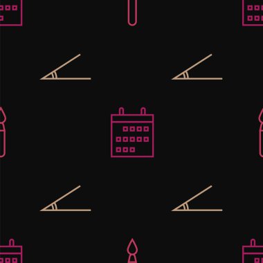 Çizgi fırçası, akut açı ve takvimi pürüzsüz desen üzerine ayarla. Vektör