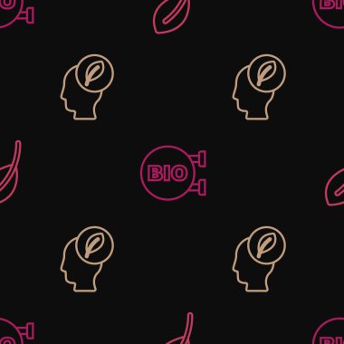 Ya yaprak ya yaprak, içinde yaprak olan insan kafası ve kusursuz bir biyosağlıklı besin. Vektör