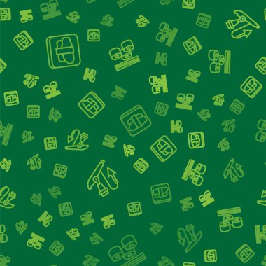 Suşi hattını kesme tahtasına, balık zıpkınına ve kusursuz desene ayarla. Vektör