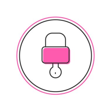 Filled outline Lock and key icon isolated on white background. Padlock sign. Security, safety, protection, privacy concept.  Vector