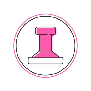 Doldurulmuş pul simgesi beyaz arkaplanda izole edildi. Vektör