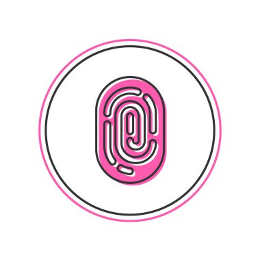 Doldurulmuş ana iz simgesi beyaz arkaplanda izole edildi. Kimlik uygulaması simgesi. Kimlik işareti. Kimliğe dokun. Vektör