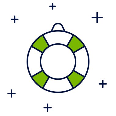 Doldurulmuş Lifebuoy simgesi beyaz arkaplanda izole edildi. Can simidi sembolü. Vektör