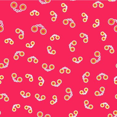 Dürbün çizgisi simgesi kırmızı arkaplanda izole edilmiş. Yazılım işareti bul. Casus ekipman sembolü. Vektör