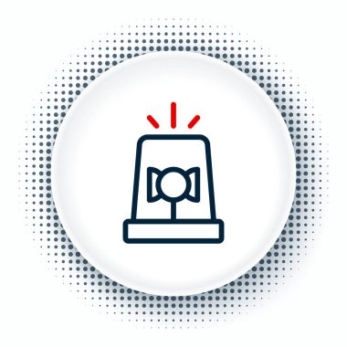 Çizgi Flasher siren simgesi beyaz arkaplanda izole edildi. Acil durum sireni. Renkli taslak konsepti. Vektör