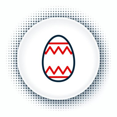 Beyaz arka planda izole edilmiş Paskalya yumurtası ikonu. Mutlu Paskalyalar. Renkli taslak konsepti. Vektör
