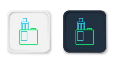 Satır Vape mod aygıt simgesi beyaz arkaplanda izole edildi. Tüttürme aleti. Buharlaştırıcı Cihaz. Renkli taslak konsepti. Vektör