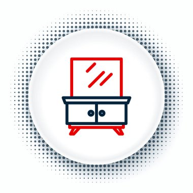 Çizgi Soyunma Masası simgesi beyaz arkaplanda izole edildi. Renkli taslak konsepti. Vektör