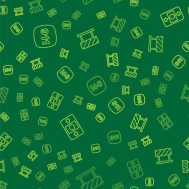 911 'i, yangın alarmını ve yol bariyerini kusursuz bir şekilde arayın. Vektör