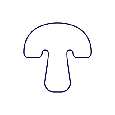 Beyaz arkaplanda izole edilmiş ana hatlı mantar ikonu. Vektör