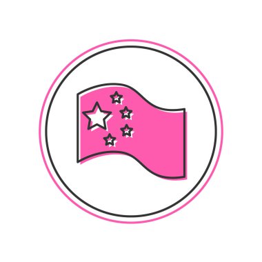 Doldurulmuş Çin bayrağı simgesi beyaz arka planda izole edildi. Vektör