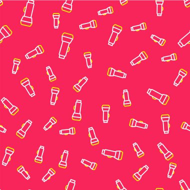 El feneri simgesi kırmızı arkaplanda izole edilmiş. Vektör