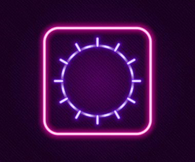 Parlayan neon çizgi simgesi siyah arkaplanda izole edildi. Renkli taslak konsepti. Vektör