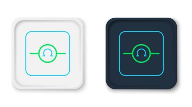 Ohmmetre çizgi simgesi beyaz arkaplanda izole edildi. Renkli taslak konsepti. Vektör