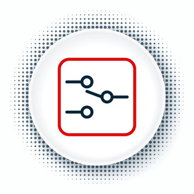 Line Switch in electronic circuit icon isolated on white background. Colorful outline concept. Vector