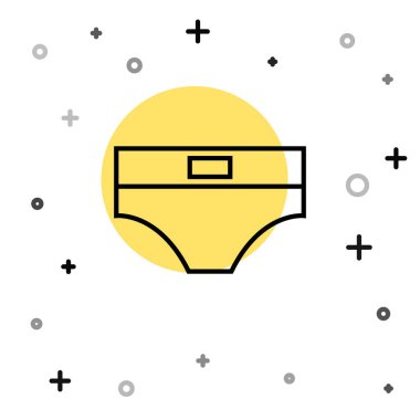 Black line Men underpants icon isolated on white background. Man underwear. Random dynamic shapes. Vector