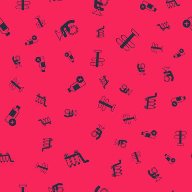 Bagajı hazırla, uçak koltuğu, su şişesi yok ve trafik işaretleri pürüzsüz. Vektör