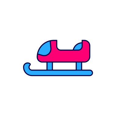 Doldurulmuş Kızak simgesi beyaz arkaplanda izole edildi. Kış ulaşım aracı. Vektör