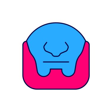 Beyaz arka planda izole edilmiş bıyık ve sakal simgesi. Berber dükkanı sembolü. Yüz kılı stili. Vektör