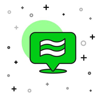 Beyaz arka planda izole edilmiş Mısır bayrağının ana hatları. Vektör