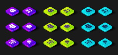 Yanan evde yangın, hortum makarası, acil durum çağrısı, 911, kamyon ve alarm ikonu. Vektör