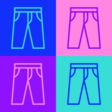 Pop Art Line Pants simgesi renk arkaplanında izole edildi. Pantolon imzası. Vektör