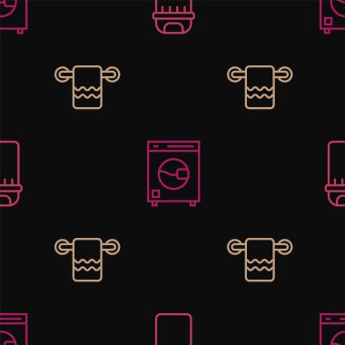 Çöp tenekesini hizaya sokun, havluyu askıya alın ve çamaşır makinesini de kusursuz hale getirin. Vektör